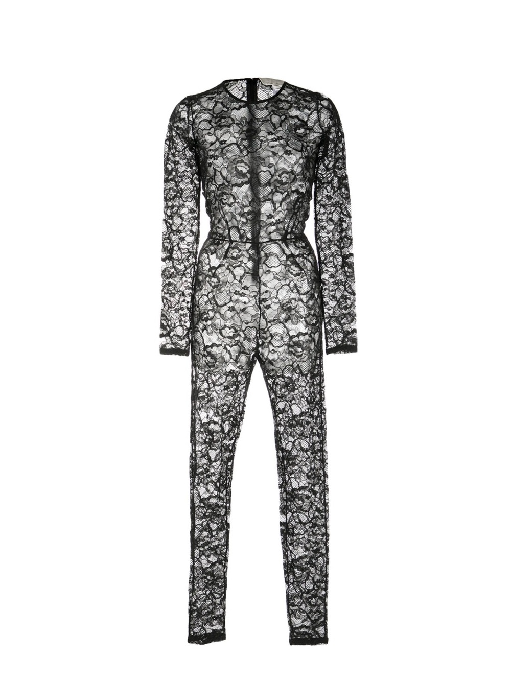 Fleur du Mal Black Floral Lace Catsuit